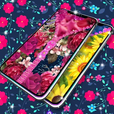 Flower lock screen zipper android App screenshot 2