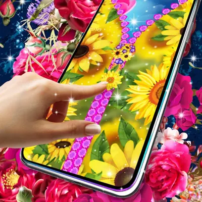 Flower lock screen zipper android App screenshot 3