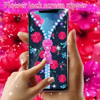 Flower lock screen zipper android App screenshot 5